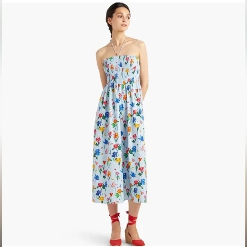 Hill House Lucy Nap Dress in Light Blue Space Floral